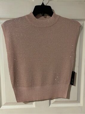 NWT On Twelfth Sleeveless Pink Sparkle Knit Shell Sweater M